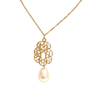 Collier en Or Jaune 18 carats avec Perle