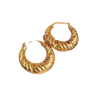 Boucles d'oreilles créoles en or jaune 18K