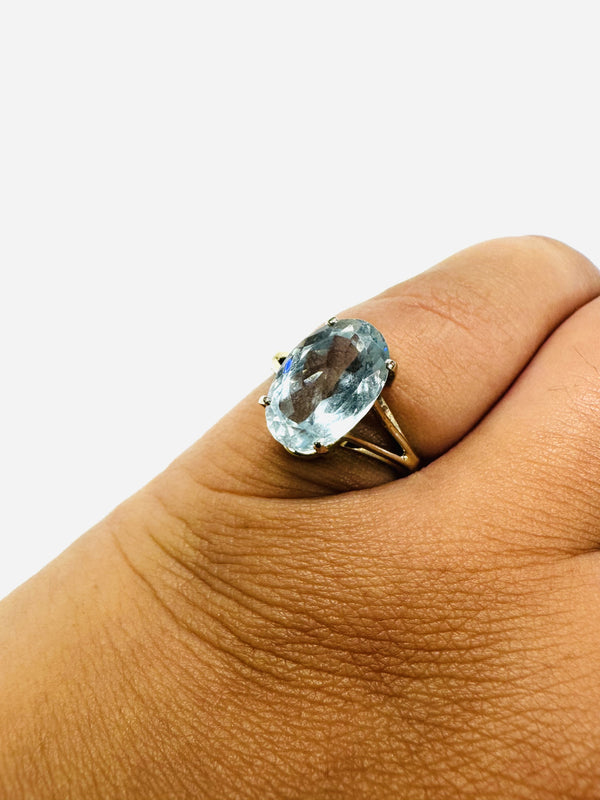 Bague Or avec Aigue Marine