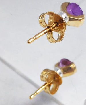 Boucles Puces avec Pierres Violettes