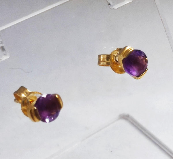 Boucles Puces avec Pierres Violettes