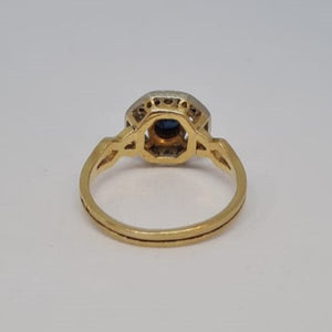 Bague 2 Ors avec Saphir et Diamants