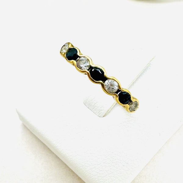 Bague Or avec Pierres Noires et Oxydes
