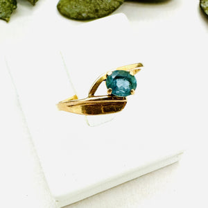 Bague Or Jaune avec Pierre Bleue