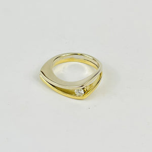 Bague 2 Ors avec Diamant