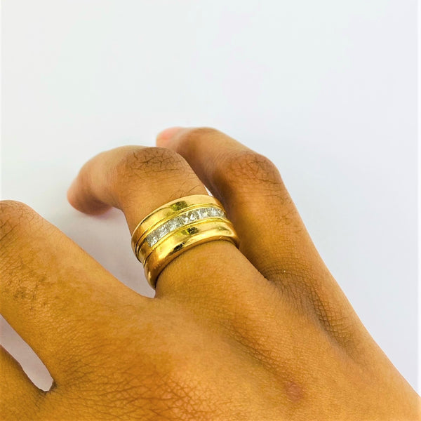 Bague en Or jaune avec Diamants