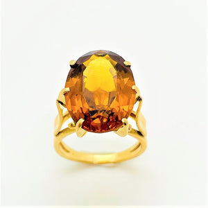 Bague Or Jaune avec Citrine Madère