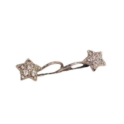 Boucles d'oreilles Dormeuses Étoiles en Or Blanc