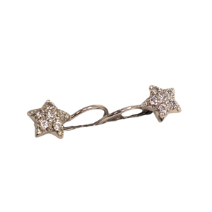 Boucles d'oreilles Dormeuses Étoiles en Or Blanc
