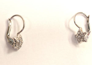 Boucles d'oreilles Dormeuses Étoiles en Or Blanc