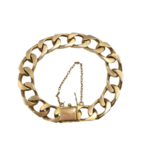 Bracelet Gourmette Or Jaune 18K Tête d'Aigle Longueur 18