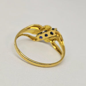 Bague en Or Jaune 18k avec 3 Saphirs