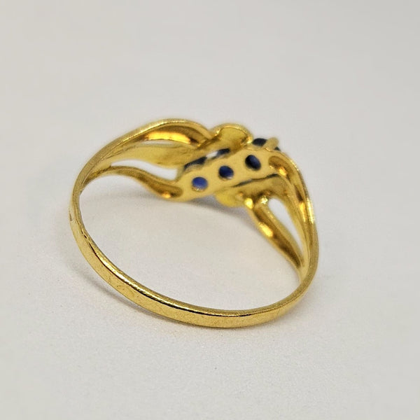 Bague en Or Jaune 18k avec 3 Saphirs