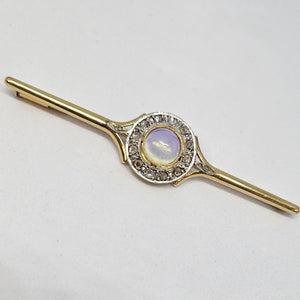 Pendentif Broche 2 ors avec Opale et Diamants Anciens
