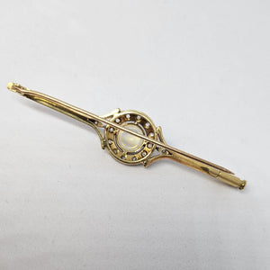 Pendentif Broche 2 ors avec Opale et Diamants Anciens