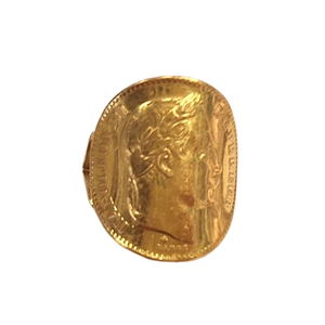Bague Or avec Pièce 20 fcs Napoléon 1868