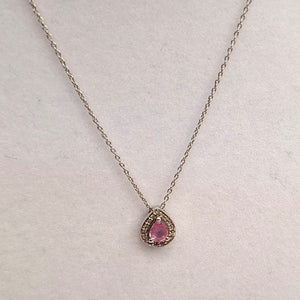 Collier Or avec Tourmaline et Diamants