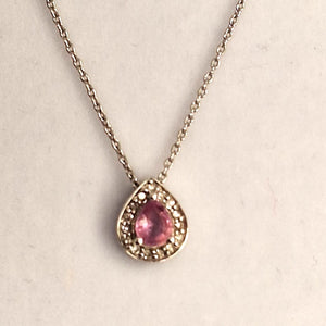 Collier Or avec Tourmaline et Diamants