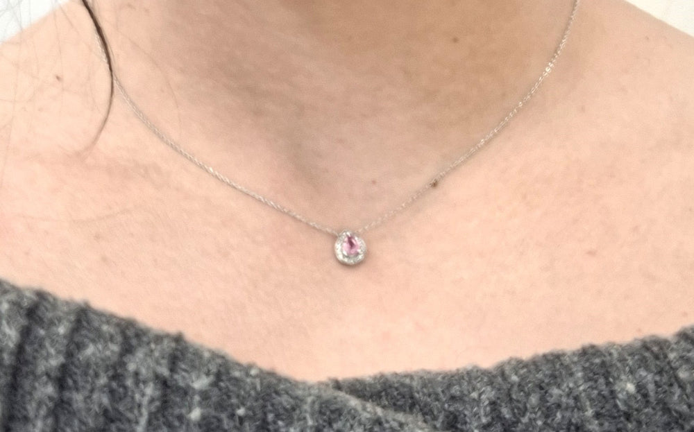 Collier Or avec Tourmaline et Diamants