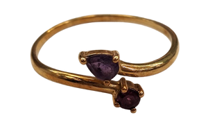 Bague Or Jaune 18 Carats avec Améthyste Naturelle