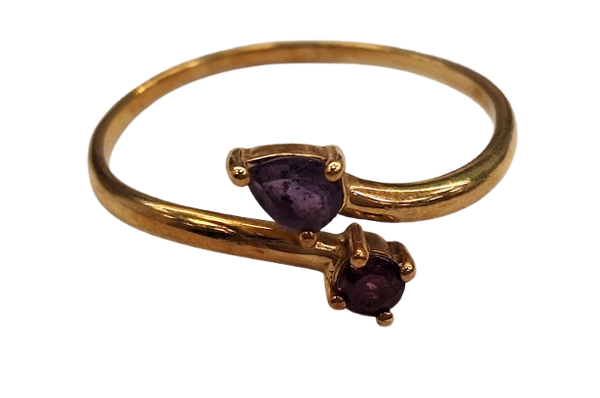 Bague Or Jaune 18 Carats avec Améthyste Naturelle