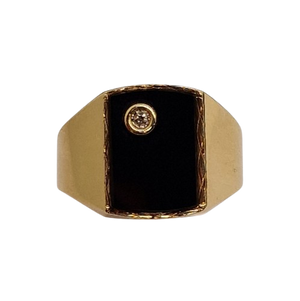 Chevalière en Or 18K avec Onyx T.67