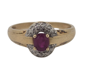 Bague en Or 18K avec diamants et rubis