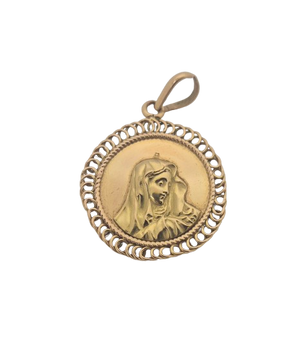 Pendentif Médaille Vierge en Or Jaune 18k 3.97grs