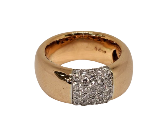 Bague en Or jaune et diamants 0.76 carat T.54