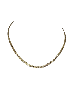 Collier Ras du Cou en Or Jaune 18k Haricot Plat