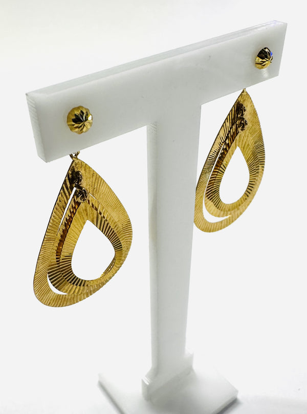 Boucles d'Oreille Pendantes Or Jaune
