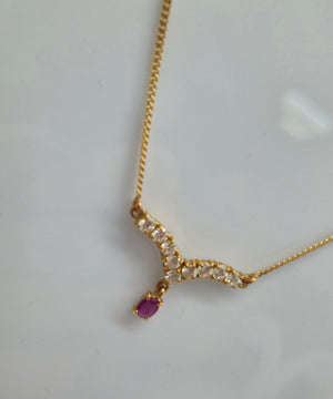 Collier Princesse Or Jaune 750 avec Oxyde de Zirconium