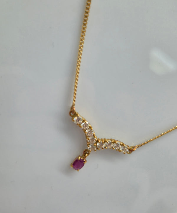 Collier Princesse Or Jaune 750 avec Oxyde de Zirconium