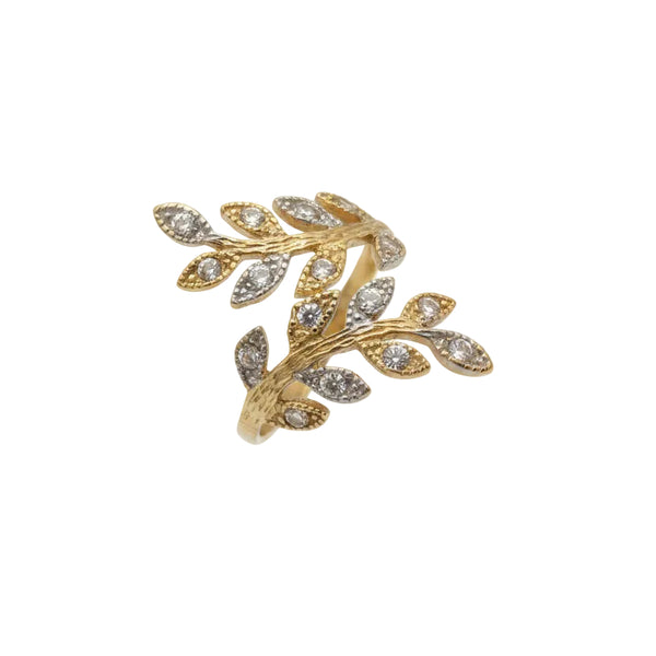 Bague en Or jaune et blanc avec oxydes de Zirconium