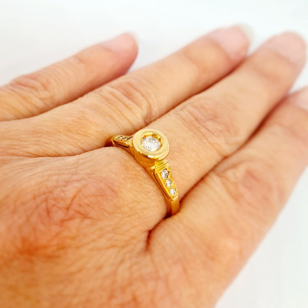 Bague Or avec Diamant Solitaire 0.20ct
