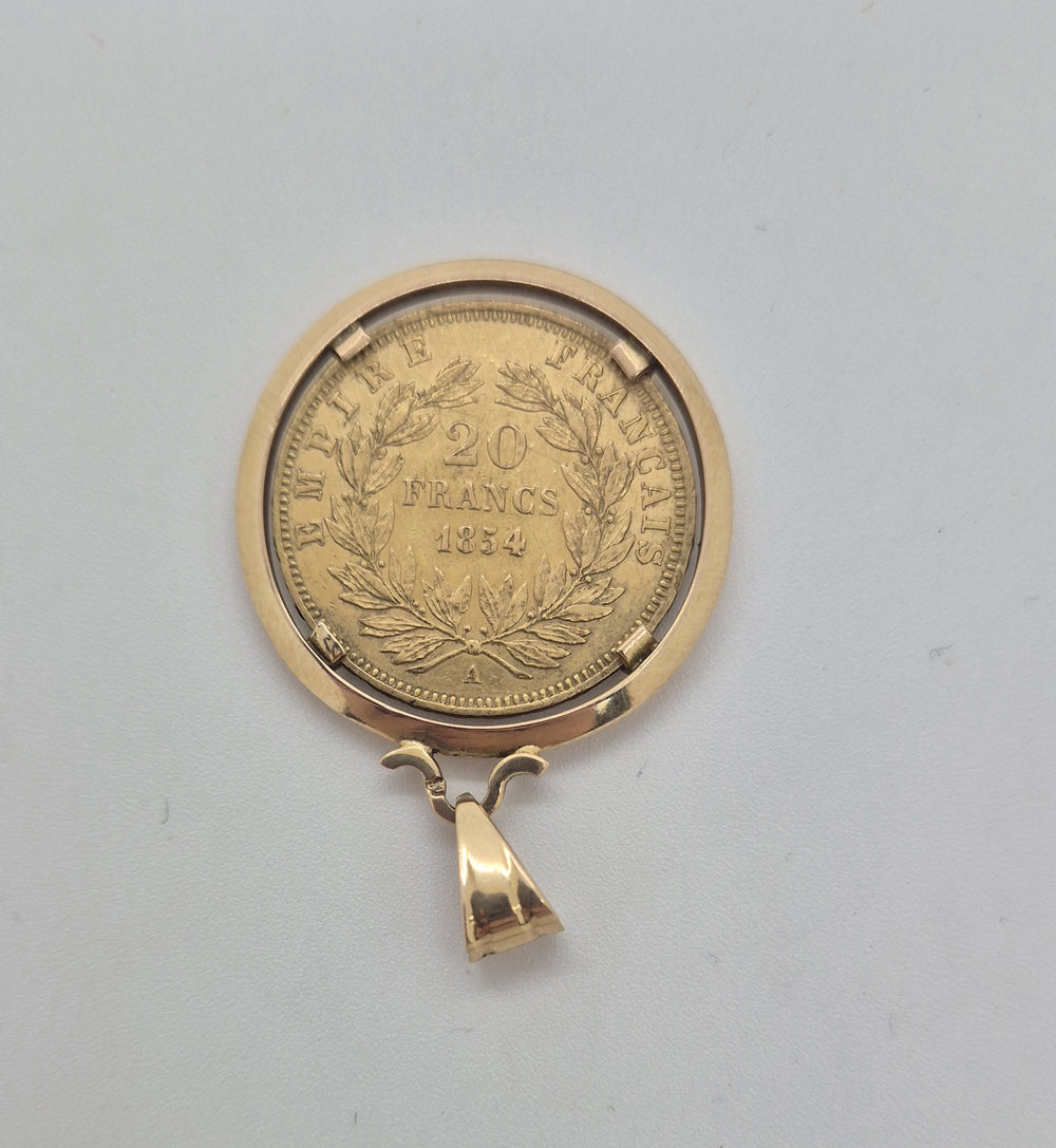 Pendentif Or Pièce Napoléon III 20 francs 1854