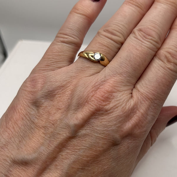 Bague Or avec Diamant Solitaire 0,20ct