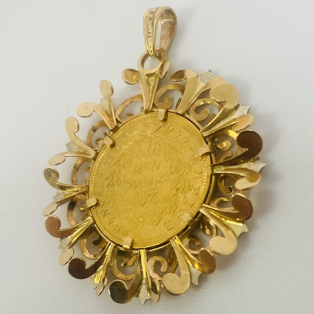 Pendentif Pièce 20 francs Napoléon III 1858