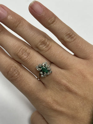 Bague Or avec Emeraude et Diamants