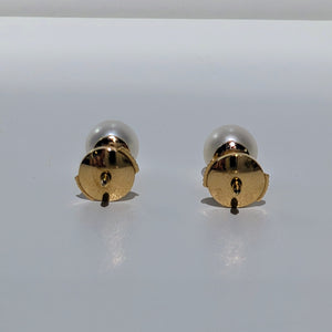 Boucles d'Oreille Or avec Perles Blanches
