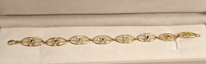 Bracelet Or avec Rubis, Saphir et Emeraude