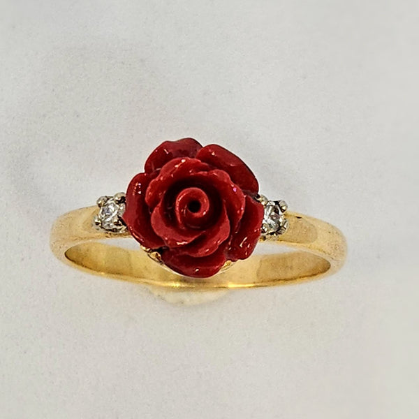 Bague avec Rose en Céramique