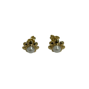 Boucles d'Oreille Or Jaune avec Perles