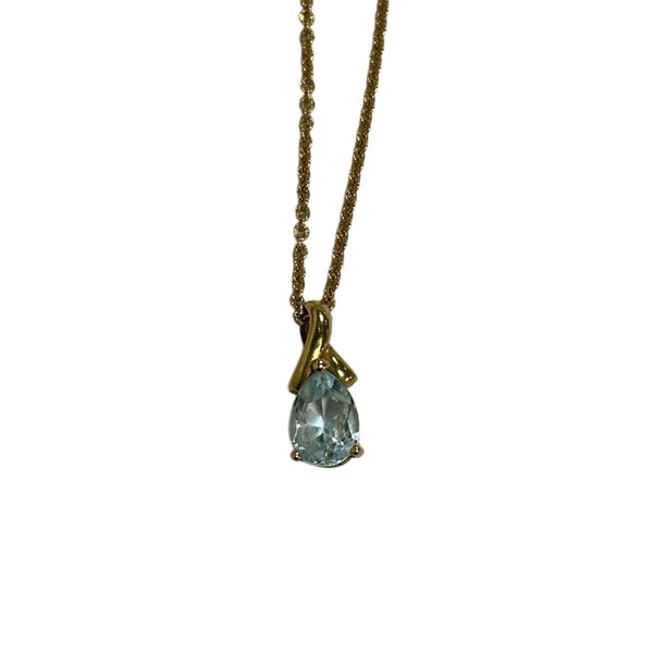 Pendentif Or avec Pierre Bleue