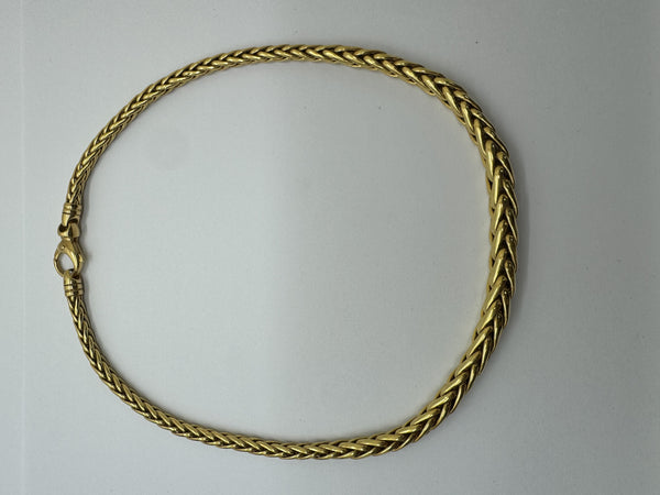 Collier Or Maille Palmier en Chute