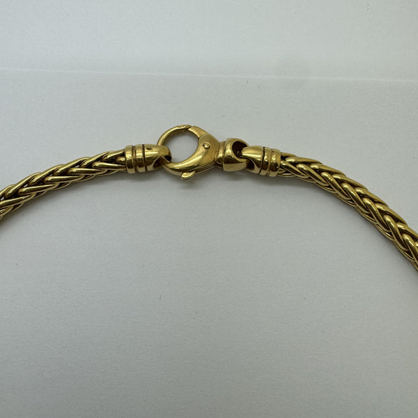 Collier Or Maille Palmier en Chute