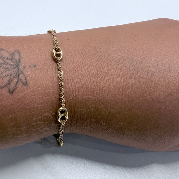 Bracelet Or Maille Grain de Café