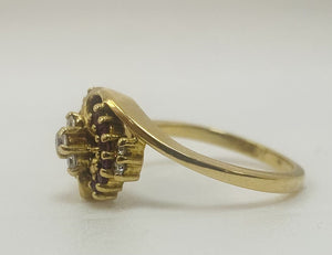 Bague Or avec Diamants et Pierres Roses