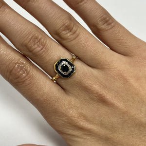 Bague 2 Ors avec Pierres Bleues