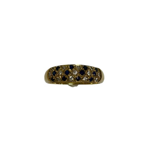 Bague Or avec Pierre Bleue et Diamants